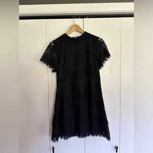 NWT Black A-Line Lace Mini Dress